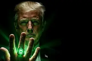 Trump aparece con un anillo verde y construye un muro en video difundido por la Casa Blanca