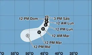 Monitorean a la Depresión Tropical Fay en el Atlántico. Esta es su ubicación