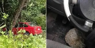 Muere al caer a barranco; hallan piedra en el acelerador. Hijas están graves
