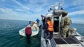 Marina detecta embarcación sin documentos en el Sistema Arrecifal Veracruzano