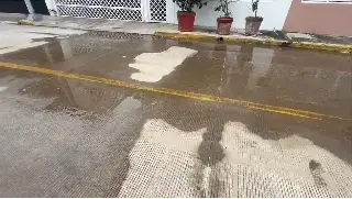 Sale agua del pavimento: reportan fuga en colonia de Veracruz (VIDEO)