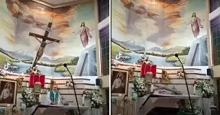 Muere sacerdote al caerle una cruz durante misa; quedó grabado en vivo