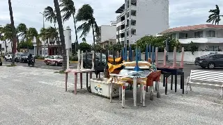 Marejada llega hasta el muro de Villa del Mar y causa daños a palaperos en Veracruz