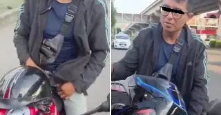 Mujeres enfrentan a presunto acosador en moto; lo graban aún con el cierre abajo