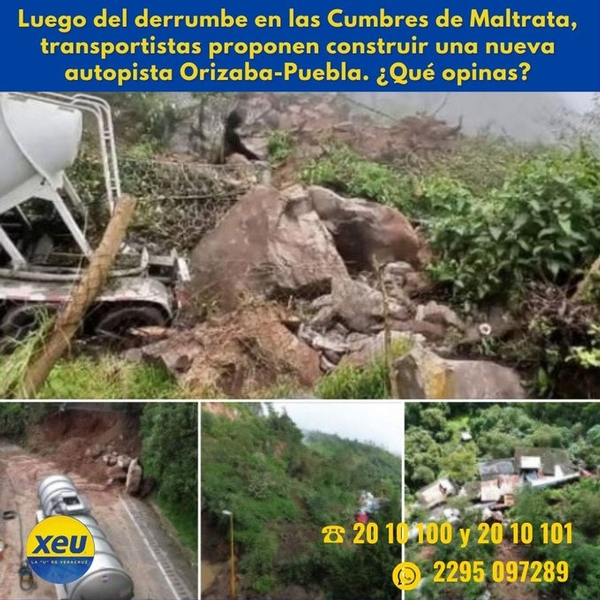 Imagen #SondeoXEU Luego del derrumbe en las Cumbres de Maltrata, transportistas proponen construir una nueva autopista Orizaba-Puebla. ¿Qué opinas?