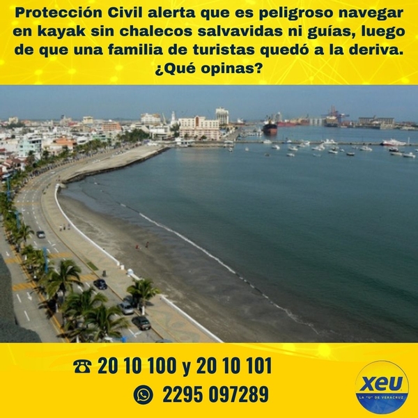 Imagen #SondeoXEU Protección Civil alerta que es peligroso navegar en kayak sin chalecos salvavidas ni guías, luego de que una familia de turistas quedaron a la deriva. ¿Qué opinas?