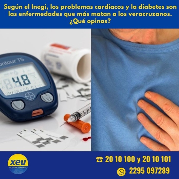 Imagen #SondeoXEU Según el Inegi, los problemas cardiacos y la diabetes son las enfermedades que más matan a los veracruzanos. ¿Qué opinas?