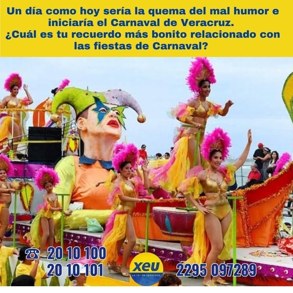 Imagen Un día como hoy sería la quema del mal humor e iniciaría el Carnaval de Veracruz. ¿Cuál es tu recuerdo más bonito relacionado con las fiestas de Carnaval?