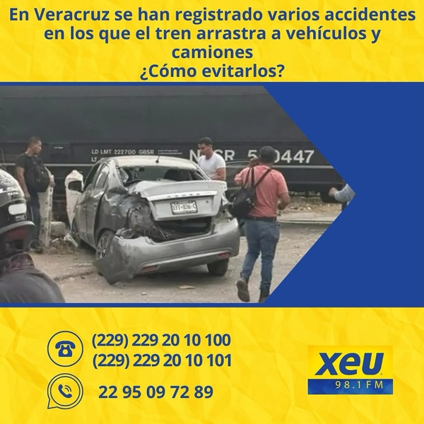 Imagen En Veracruz se han registrado varios accidentes en los que el tren arrastra a vehículos y camiones ¿Cómo evitarlos?