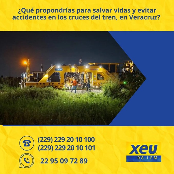 Imagen Luego de los recientes accidentes ferroviarios: ¿Qué propondrías para salvar vidas y evitar tragedias en los cruces del tren, en Veracruz? 