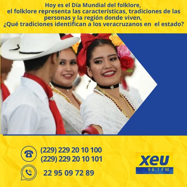 Imagen Hoy es el Día Mundial del folklore,  el folklore representa las características, tradiciones de las personas y la región donde viven,  ¿Qué tradiciones identifican a los veracruzanos en el estado?