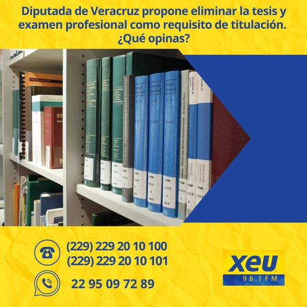 Imagen  Diputada de Veracruz propone eliminar la tesis y examen profesional como requisito de titulación universitaria. ¿Qué opinas? 